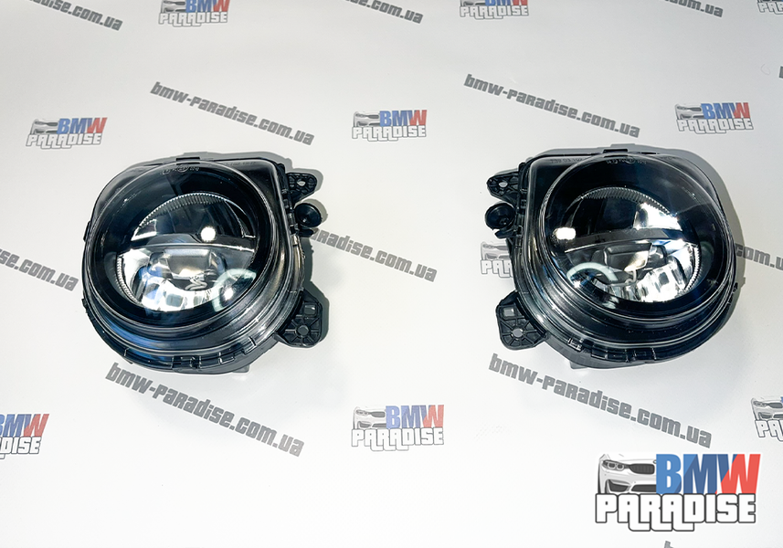 Світлодіодні протитуманні фари BMW 5 Series F10/F11/F07/F18 LCI 2013-2016 зі скляною лінзою, комплект L+R 322-52 фото