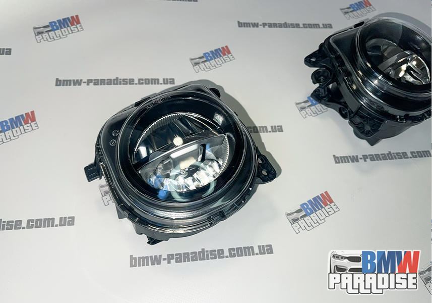 Світлодіодні протитуманні фари BMW 5 Series F10/F11/F07/F18 LCI 2013-2016 зі скляною лінзою, комплект L+R 322-52 фото