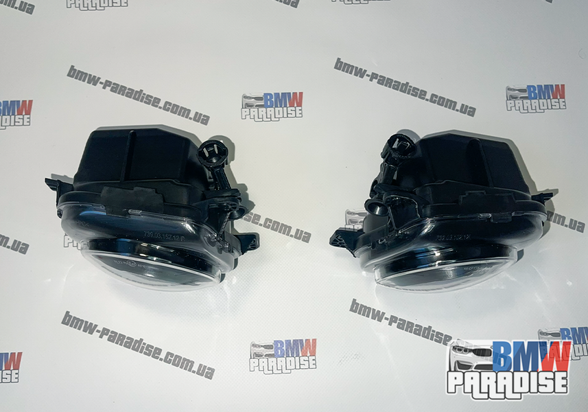 Світлодіодні протитуманні фари BMW 5 Series F10/F11/F07/F18 LCI 2013-2016 зі скляною лінзою, комплект L+R 322-52 фото