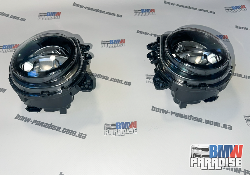Світлодіодні протитуманні фари BMW 5 Series F10/F11/F07/F18 LCI 2013-2016 зі скляною лінзою, комплект L+R 322-52 фото