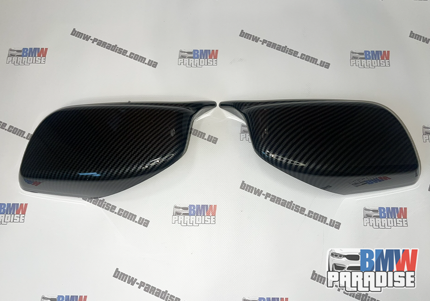 Накладки на дзеркала в M-стилі для BMW E60, E61 (2004-2008), Карбон 322-12 фото