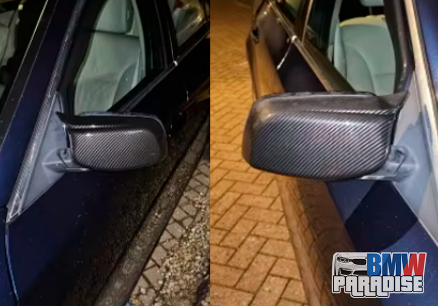 Накладки на дзеркала в M-стилі для BMW E60, E61 (2004-2008), Карбон 322-12 фото