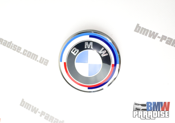 Значок на капот або багажник BMW 82 мм Ювілей 50 років 322-269 фото