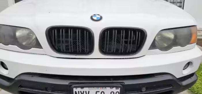 Двойная решетка радиатора "гриль" для BMW E53 (1998-2003) Черный глянец 322-9 фото