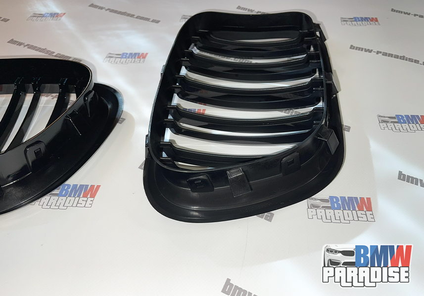 Двойная решетка радиатора "гриль" для BMW E53 (1998-2003) Черный глянец 322-9 фото