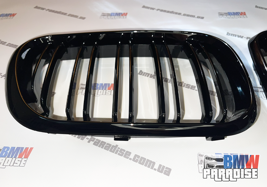 Двойная решетка радиатора "гриль" для BMW E53 (1998-2003) Черный глянец 322-9 фото