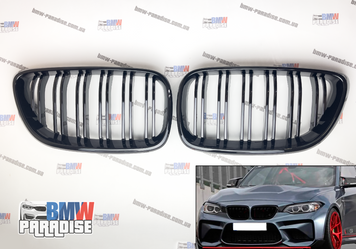 Подвійна решітка радіатора в М2-стиле BMW 2 Series F22 F23 F87 2014-2018 322-229 фото