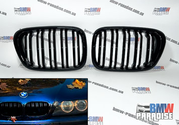 Решітка радіатора "Гриль" у М-стилі Чорний глянець BMW Е39 (1999-2003) Рестайлинг 322-105 фото