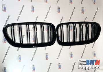 Подвійна решітка радіатора "гриль" BMW 5 серії F10 F11 F18 2010-2017в стилі М. Чорний глянець 322-25 фото