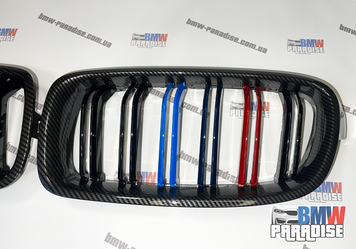 КАРБОН М-кольори Подвійна решітка радіатора BMW F30 F31 F35 (2012-2019)  Ноздрі 322-28 фото