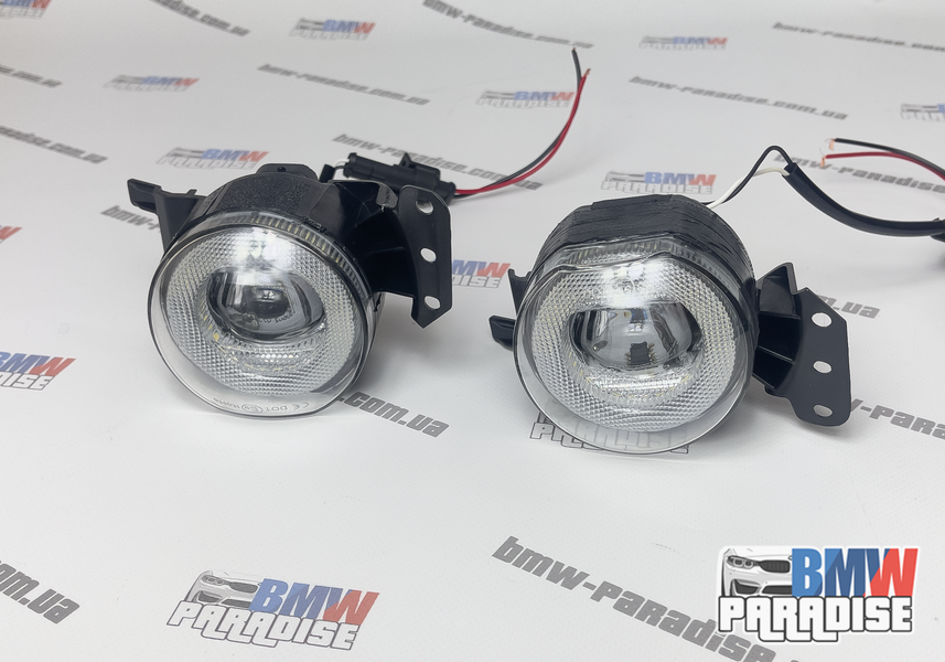 LED Противотуманные фары с ангельскими глазками для BMW E46 E60 E63 E90 ( белые глазки , белые туманки ) 322-206 фото