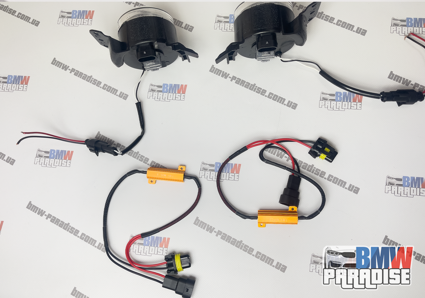 LED Противотуманные фары с ангельскими глазками для BMW E46 E60 E63 E90 ( белые глазки , белые туманки ) 322-206 фото