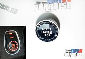Кнопка START/STOP Diamond (crystal) срібляста для BMW F20 F30 F34 G30 F10 F48 G01 G02 G05 F15 F16 F25 F26 322-254 фото